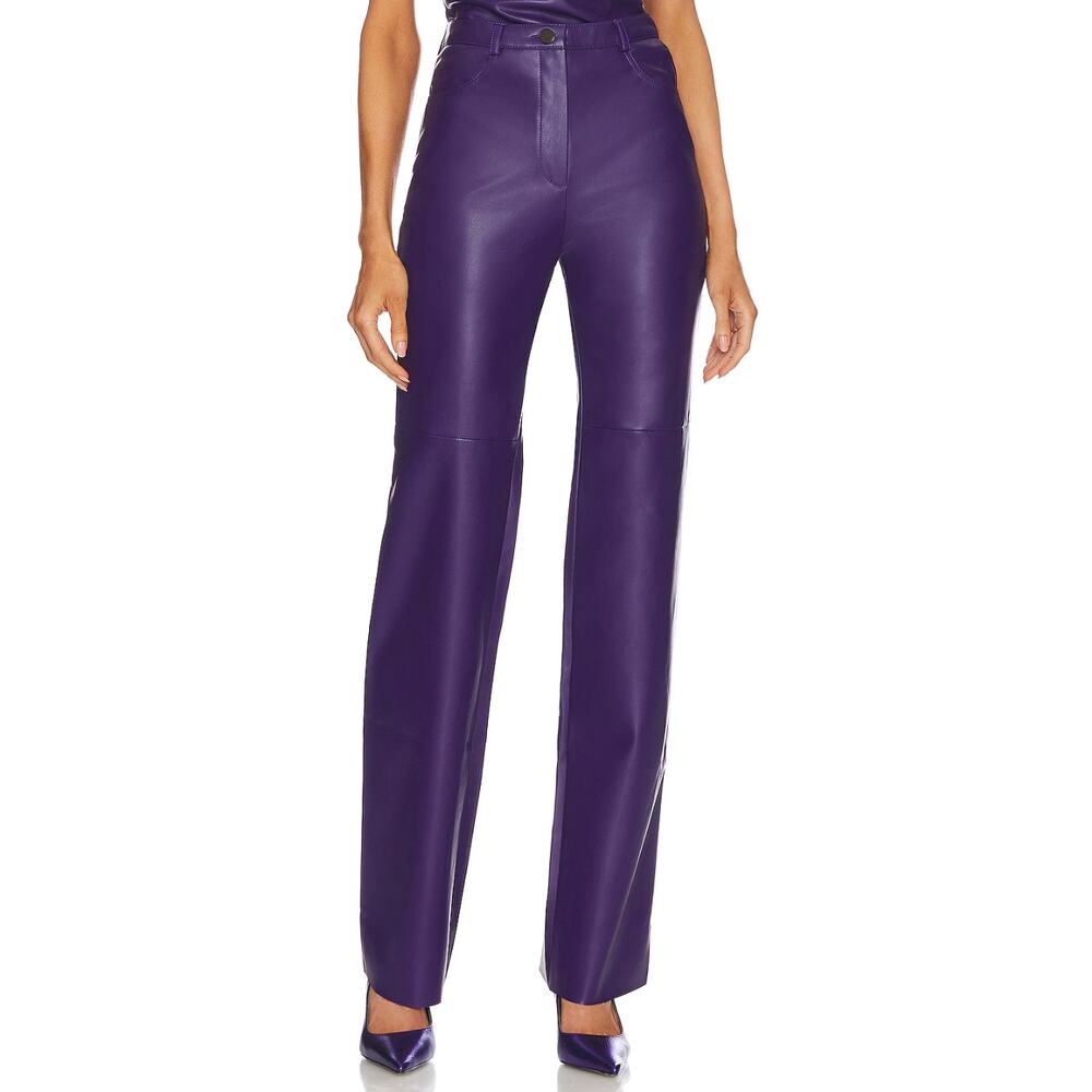 CULTNAKED Killa Trouser Pants Faux Leather Purple ASO Megan Fox Sz XL $310 {3K6}